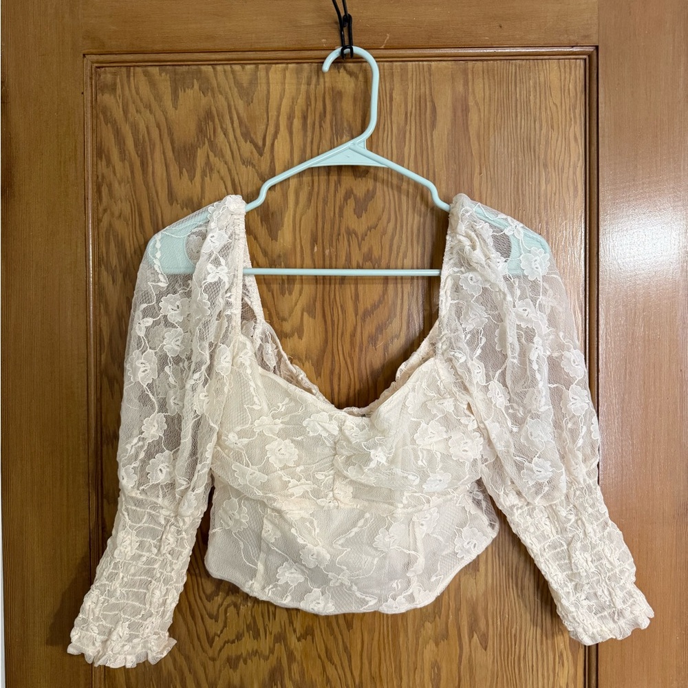 Elegant H&M Cream Lace Blouse